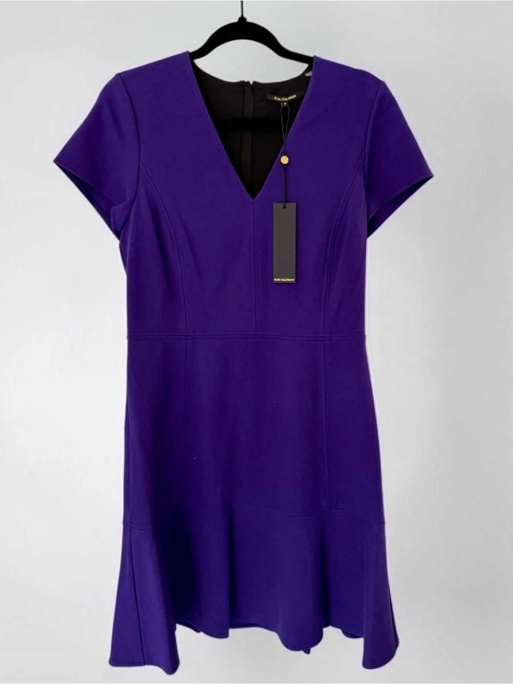 Kobi Halperin Estella Flounce Dress Plum Purple Retail $298 Size 8 NWT Career - Picture 2 of 11